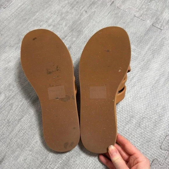 Madewell Leather Criss Cross Slide Sandals Women's 8.5 Color Tan - Picture 4 of 8